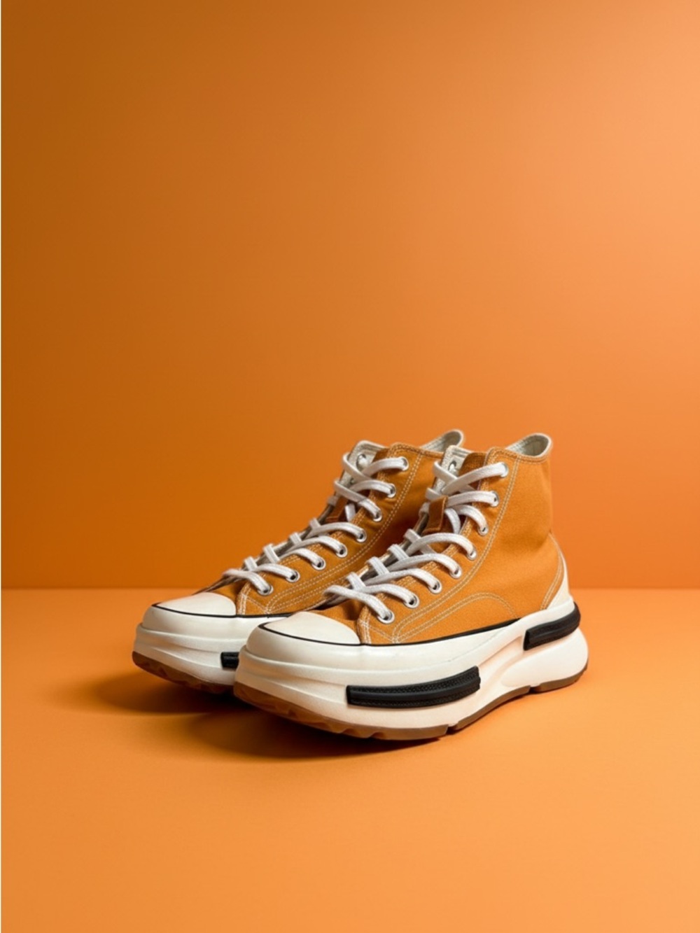 Unisex High-Top Platform Sneakers in Orange